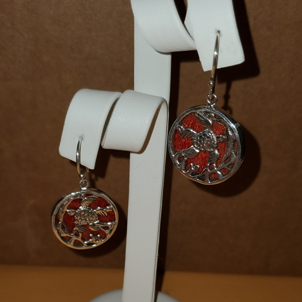 BALI LEGACY SPONGE CORAL STERLING SILVER EARRINGS